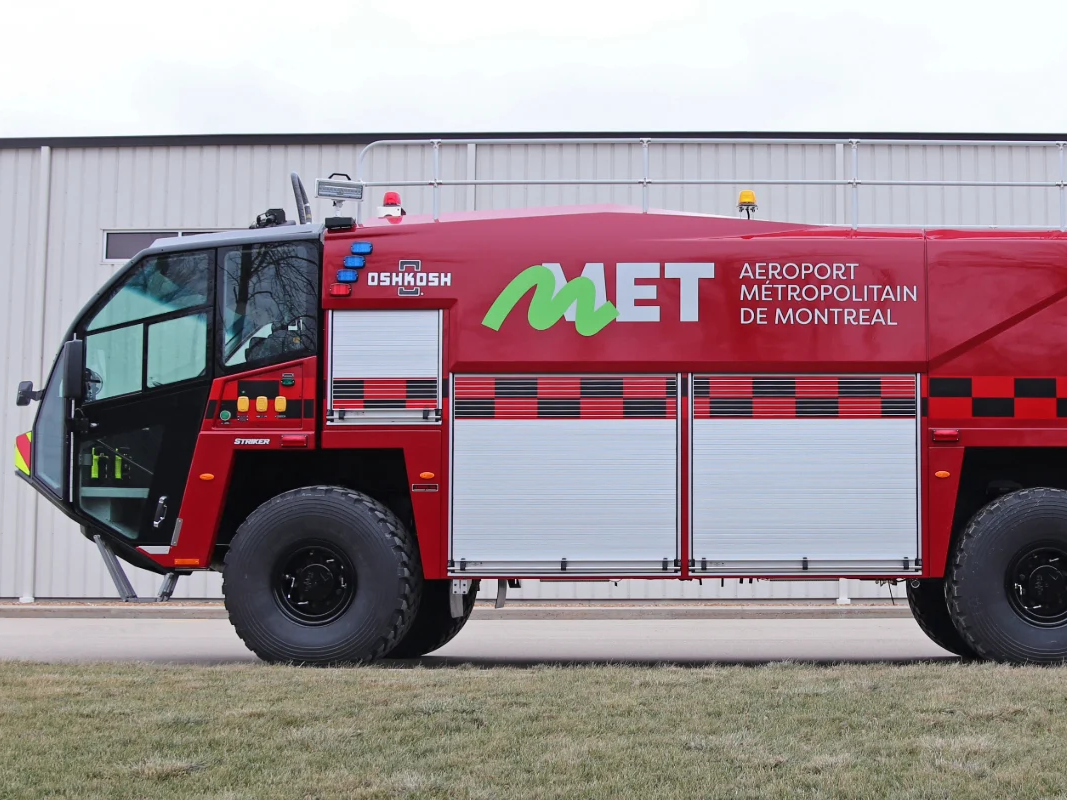 MET – Montreal Metropolitan Airport Takes Delivery of Two Oshkosh Airport Products Striker 6×6 ARFF Vehicles