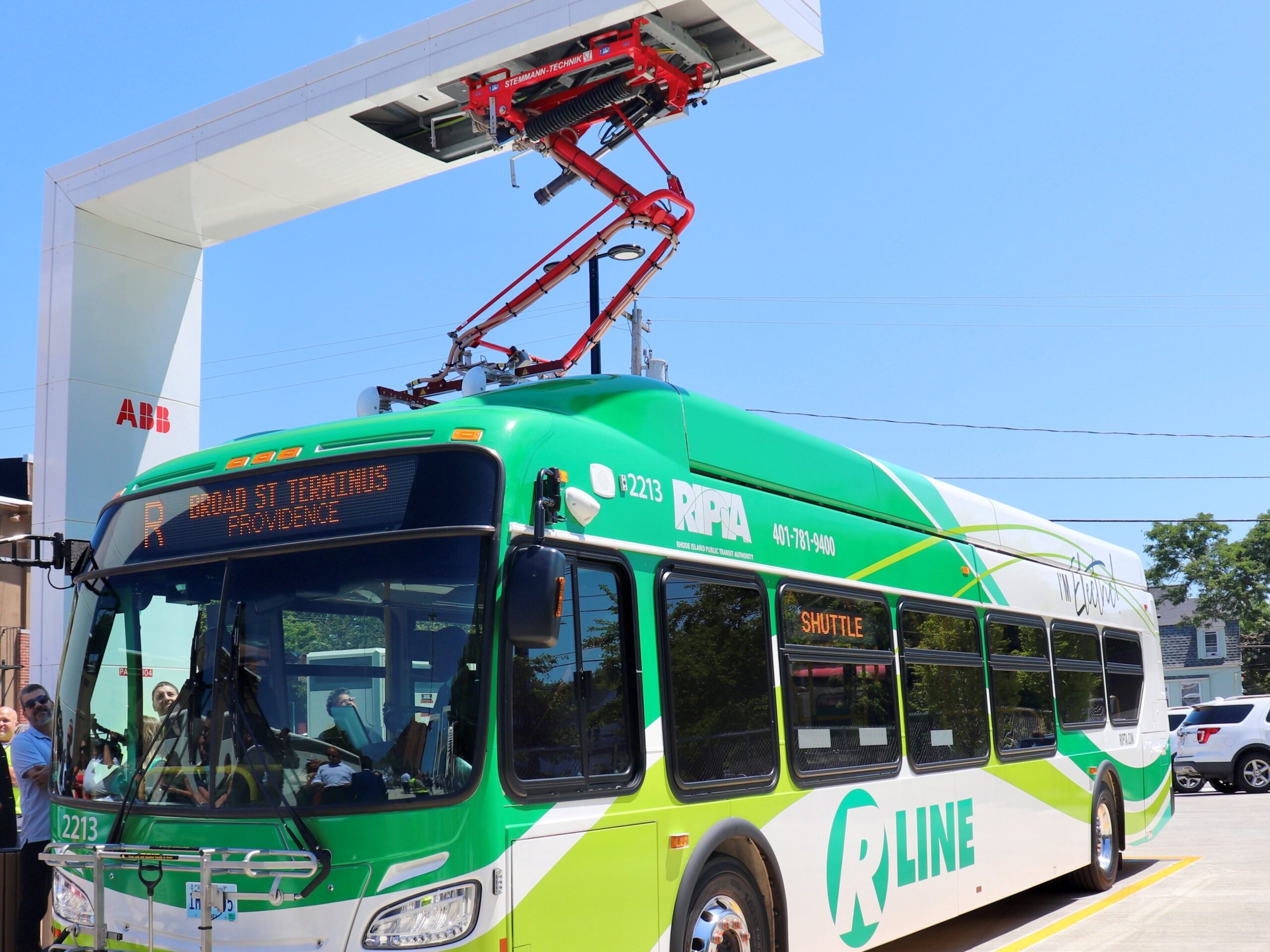 RIPTA Installs Pantograph Charging Station for Rhode Island’s Electric Buses